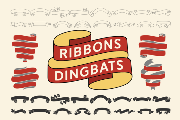 Ribbons Dingbats: Elevating Design with Playful Typography