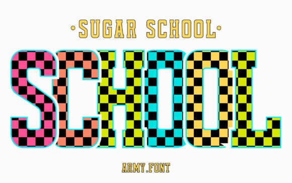 Sugar School Black: Vibrant Checkered Typography